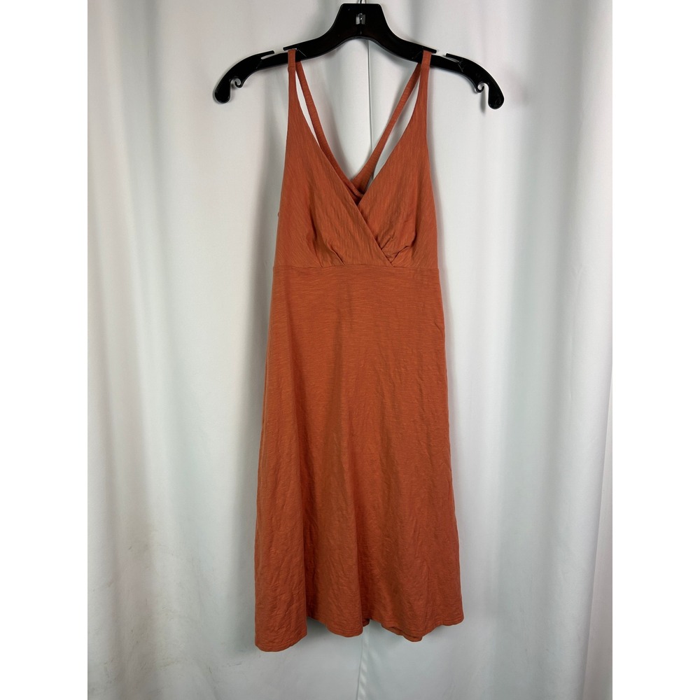 Patagonia Gorpcore Orange Solid Organic Cotton A-Line Cross Back Dress XS